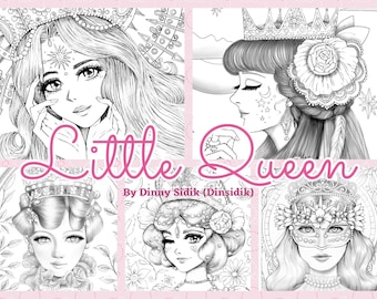 Pagine da colorare di Little Queen (pacchetto bundle), di Dinny M. Sidik