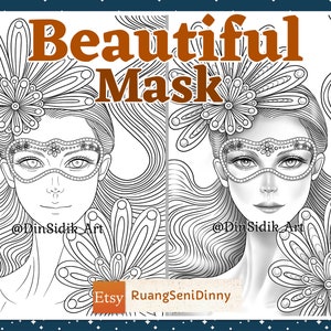 Beautiful Mask coloring page by Dinny Sidik DinSidik image 7