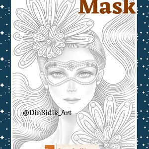 Beautiful Mask coloring page by Dinny Sidik DinSidik image 6