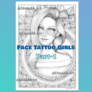 Face Tattoo Girls, part-1 5 printable coloring pages image 5