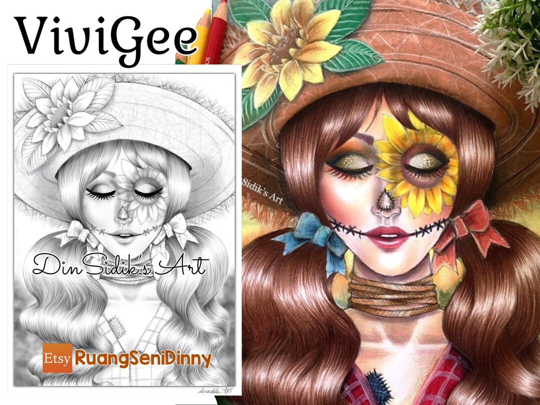 Vivigee, Coloring Page by Dinny M. Sidik - Etsy