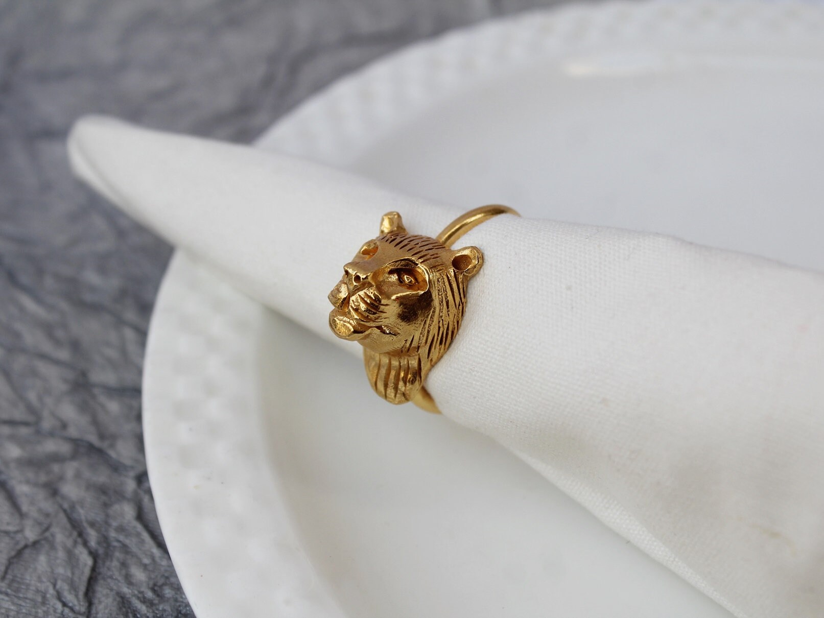 Tiger Brass Napkin Ring Set of 4 Etsy