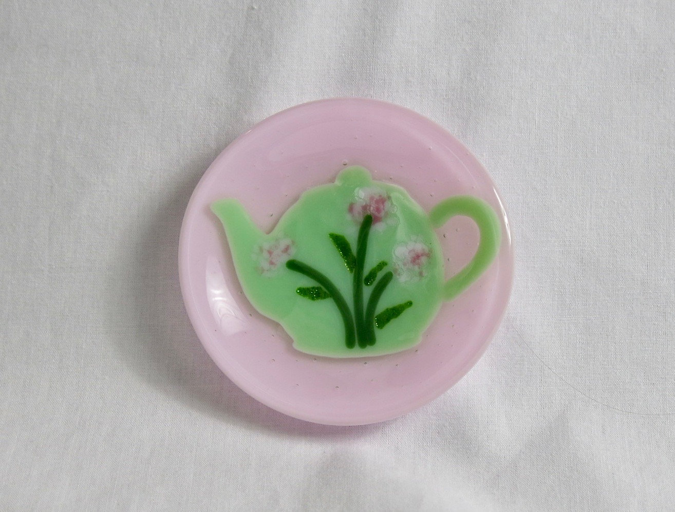 Fused Glass Flower Bouquet Tea Pot Tea Bag Holder o Caddy Etsy España