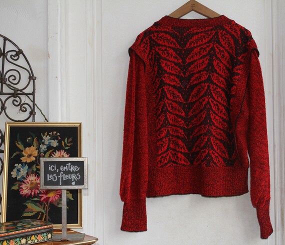 Pull rouge et noir femme hotsell