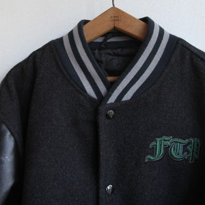 Blouson Teddy Homme Gris/noir/bleu marine Freeman T. Porter taille L Vintage 90s Sport chic image 6