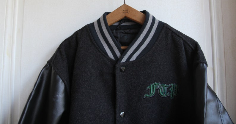 Vintage 90s Porter Size L Men/'s Jacket Teddy Gray Black Navy Freeman T Sport chic