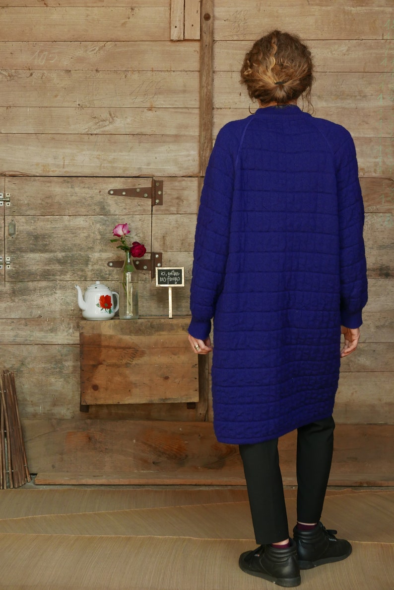 Mid-length jacket/Coat Woolmark deep purple/indigo Size 40-42 image 4
