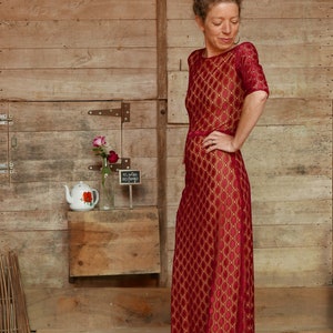 Splendid Dress Red Shiny and Visible Lining Powder Pink Nude, Vintage 90s -  Couture Made in France - Size S - 36 - Etsy