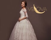 Medieval Wedding Dress with Train, Victorian Wedding Dress