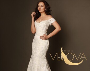 Bling Mermaid Wedding Dress with Open Back