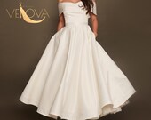 Tea Length Wedding Dress, Short Wedding Dress
