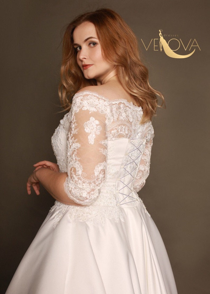 Long Sleeve Lace Wedding Dress Plus Size Wedding Dress | Etsy