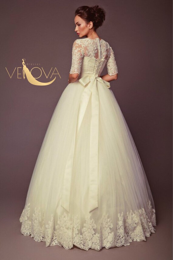 Lace Wedding Dress Unique Wedding Dress Sleeve Etsy