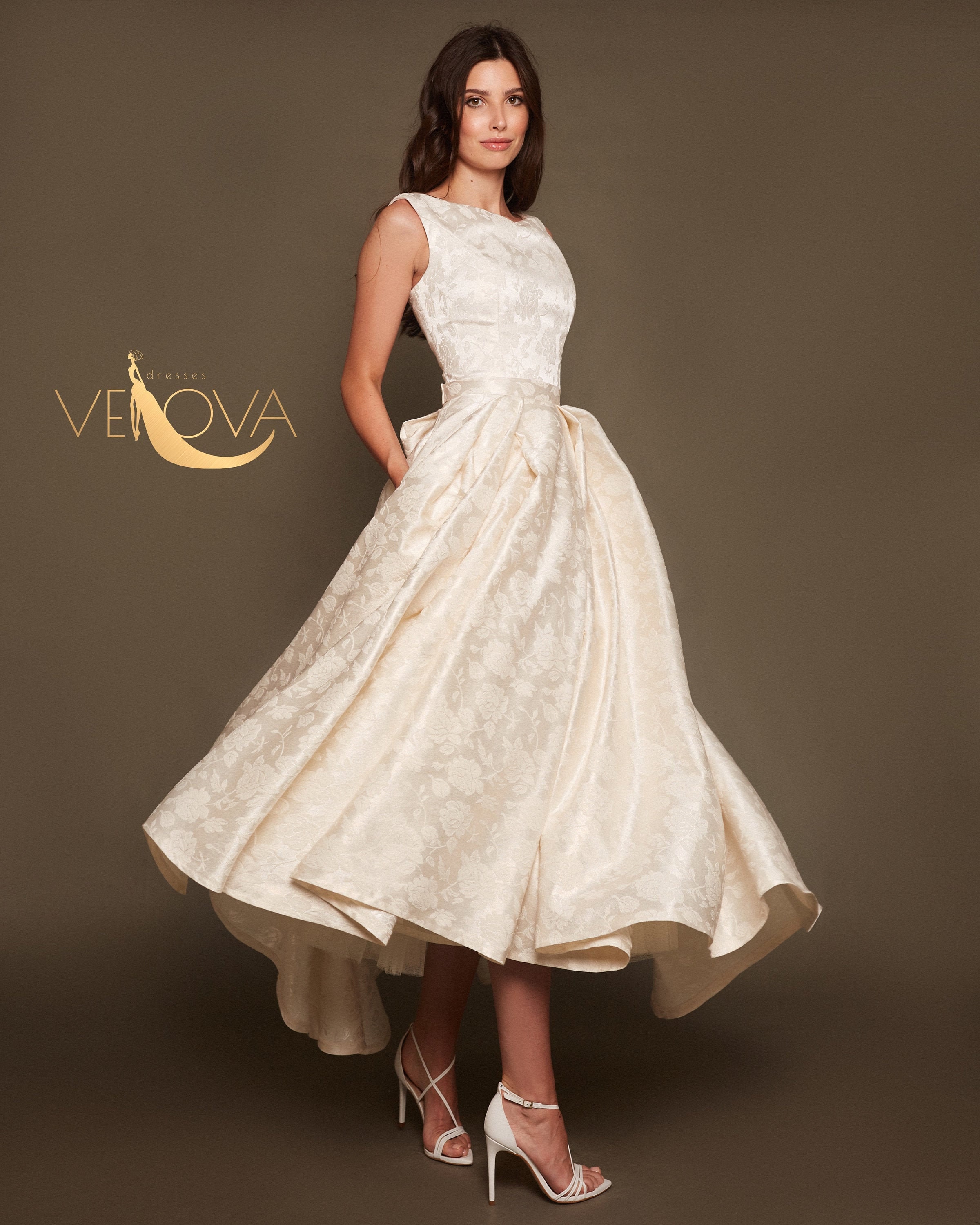 modest tea length wedding dresses