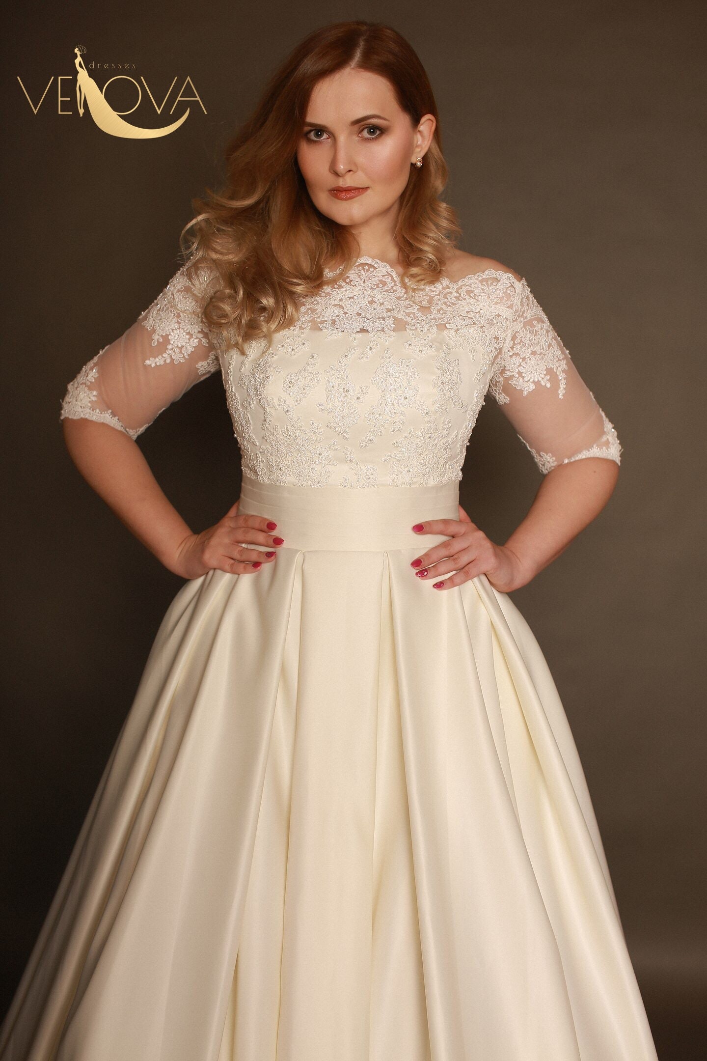 Long Sleeve Wedding Dress Plus Size Wedding Dress Etsy