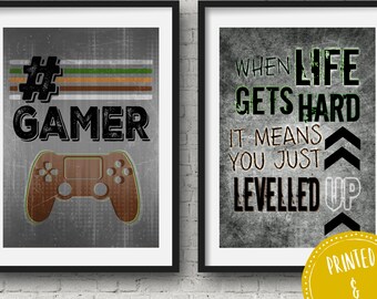 PlayStation Gamer Prints, boys bedroom decor, gamer room decor, video game decor, teen boy room decor, gaming print, gamer poster, teen gift