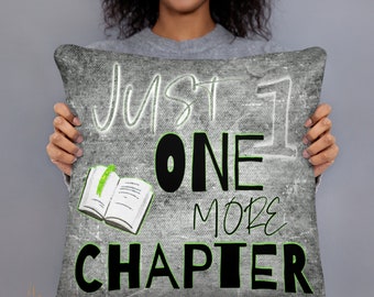 Just one more chapter pillow | Etsy Rain Pillow Cover Reading Nook Bookworm