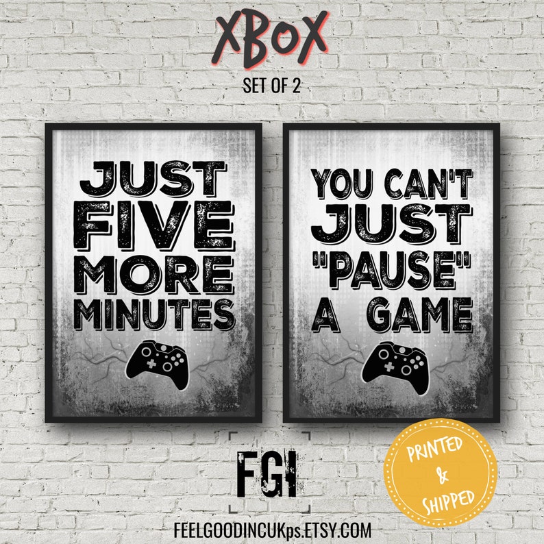 Set of 2 XBOX POSTERS Video Game Quotes Xbox Video Game Etsy