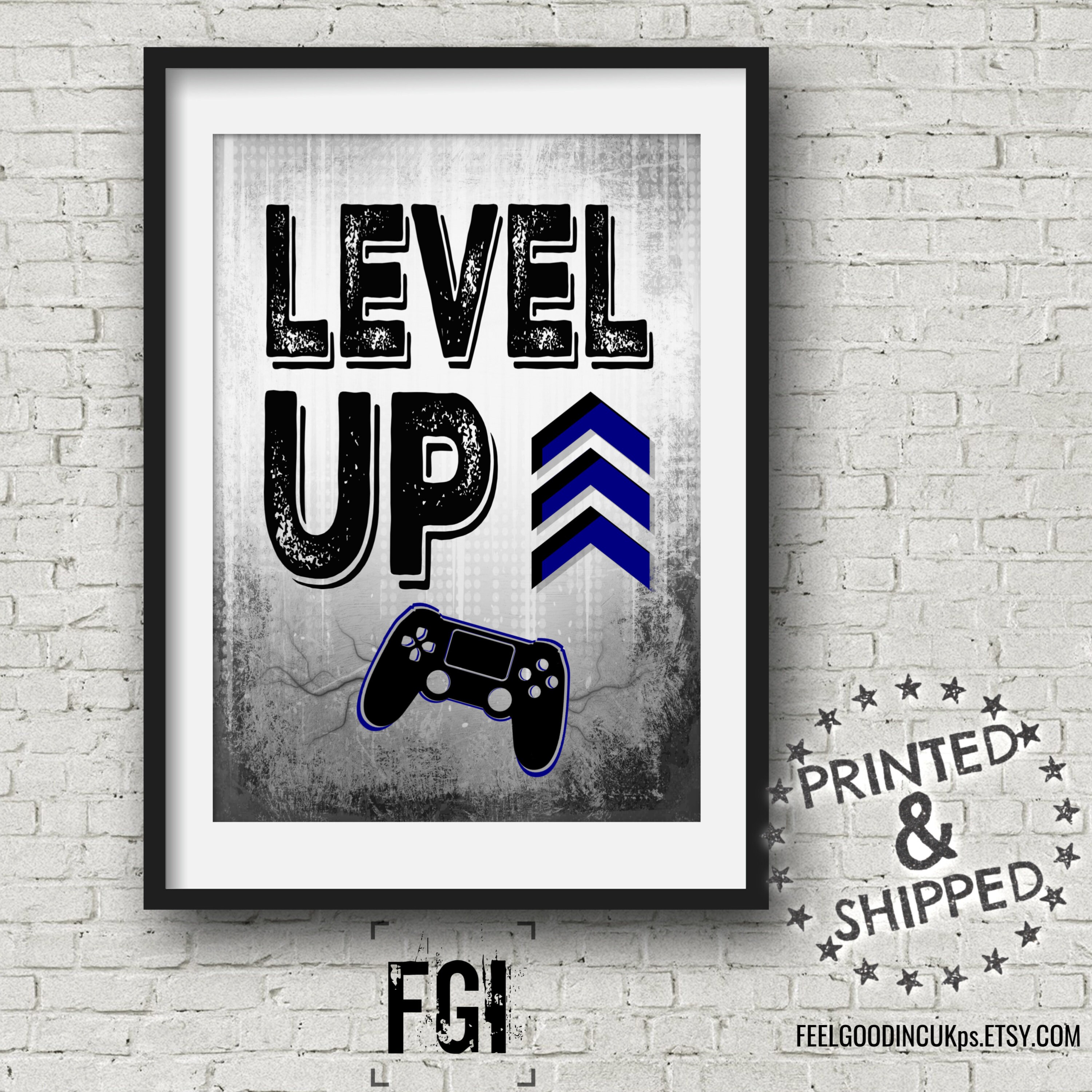Blue Playstation Video Game Quote Posters boys room or game Etsy