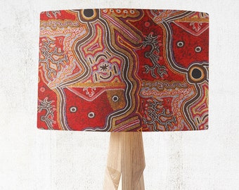 Aboriginal Lampshade, Frog Dreaming, Lampshades, Lamp shades, Lampshade for floor lamp, Table lamp shade, Ceiling lamps, handmade Australia