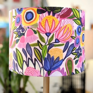 Bright Native lampshade, table lamp shade, bedside table lamp shades, Australian made, Australian flora, lampshades, Ceiling lamp, Handmade image 1