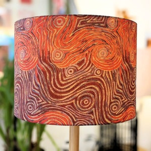 Aboriginal Lampshade, Warlu Mina Mina Dreaming, Lampshades, Lamp shades, Lampshade for floor lamp, Table lamp shade, Ceiling lamps, handmade