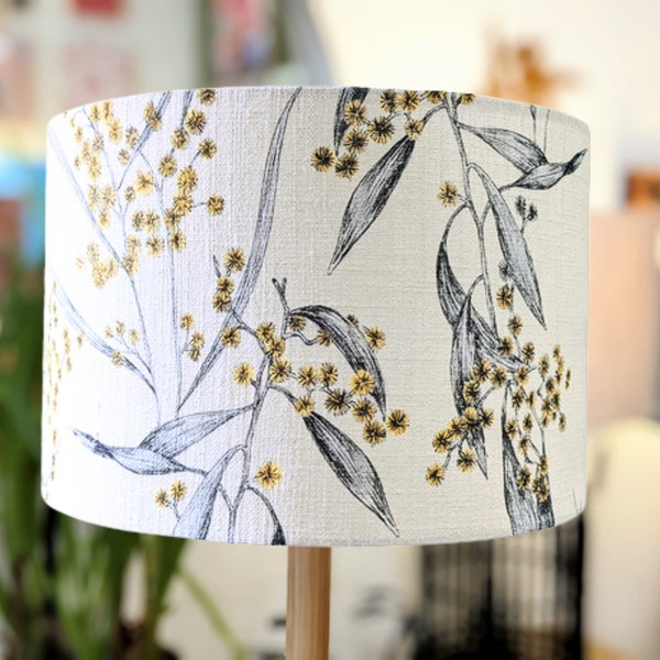 Golden Wattle lampshade, Lamp shades table lamp, Lampshades for floor lamps, lampshade ceiling, white lamp shade, Australian plants, light