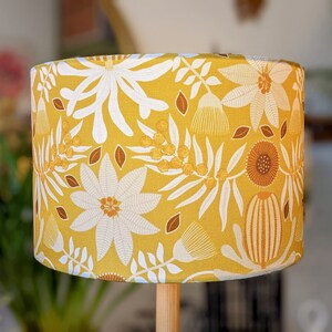 Native Flora Lampshade, Mustard Lampshades, Lamp shades, Lampshades for floor lamp, lampshades table lamp, lamp shade ceiling image 2