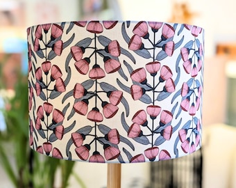 Eucalyptus floral Lampshade, Blue lampshade, Native Flowers Australia, Lamp shades floor lamp, Table lamp shade, Ceiling lamp, Home Decor