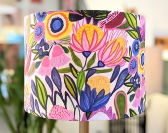 Bright Native lampshade, table lamp shade, bedside table lamp shades, Australian made, Australian flora, lampshades, Ceiling lamp, Handmade