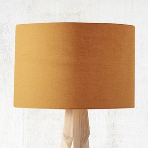 Dark Mustard lampshade, Linen lamp shade, Lamp shades, Lampshades for floor lamp, Table lamp shade, Ceiling lamps, handmade, premium Linen