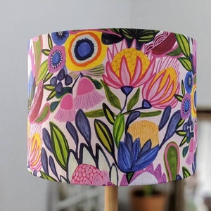 Bright Native lampshade, table lamp shade, bedside table lamp shades, Australian made, Australian flora, lampshades, Ceiling lamp, Handmade image 2