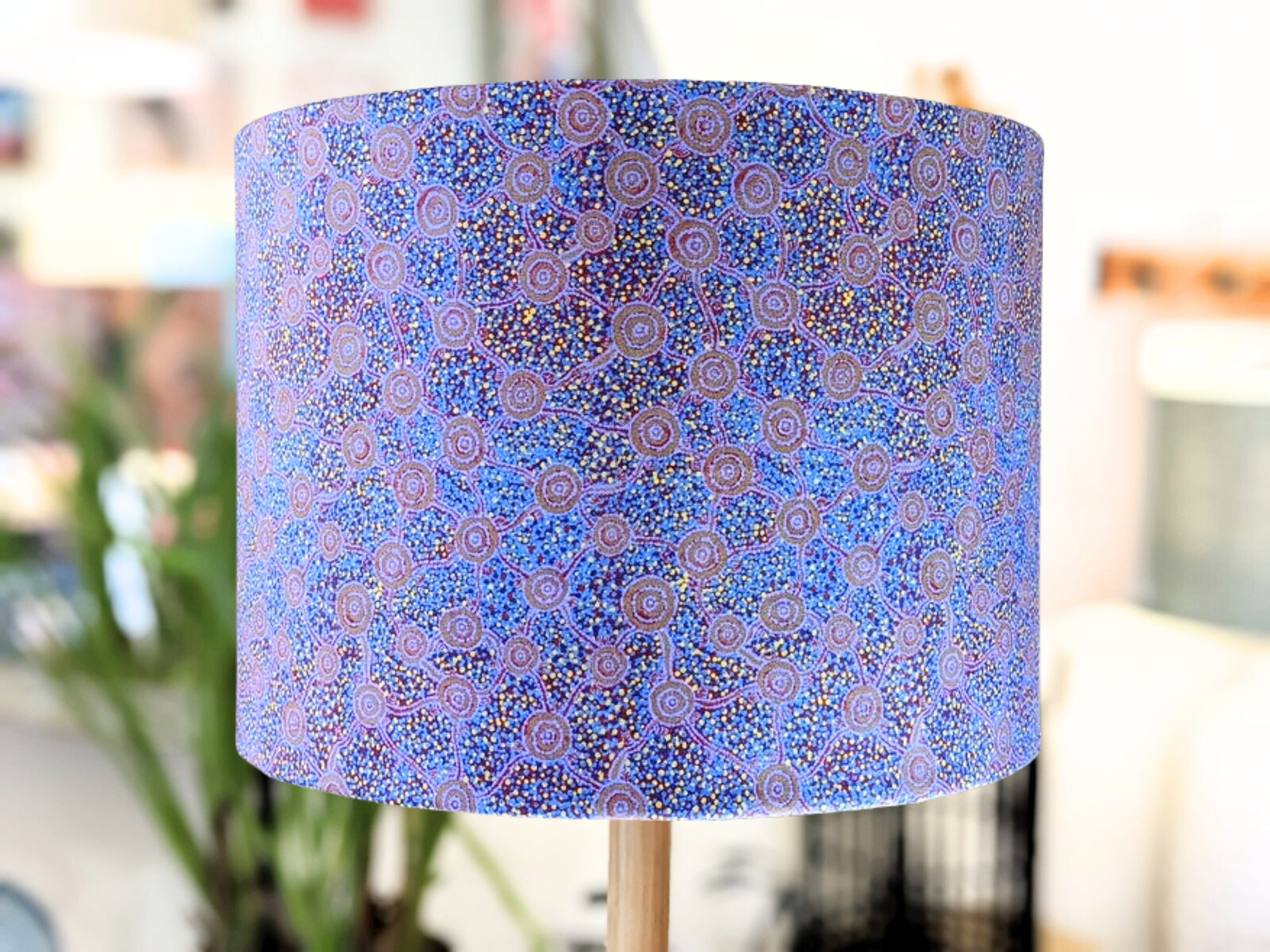 Australian Indigenous, aboriginal print, Lamp shades table lamp, Lampshades for floor lamps, lampshade ceiling, purple, blue light shade,