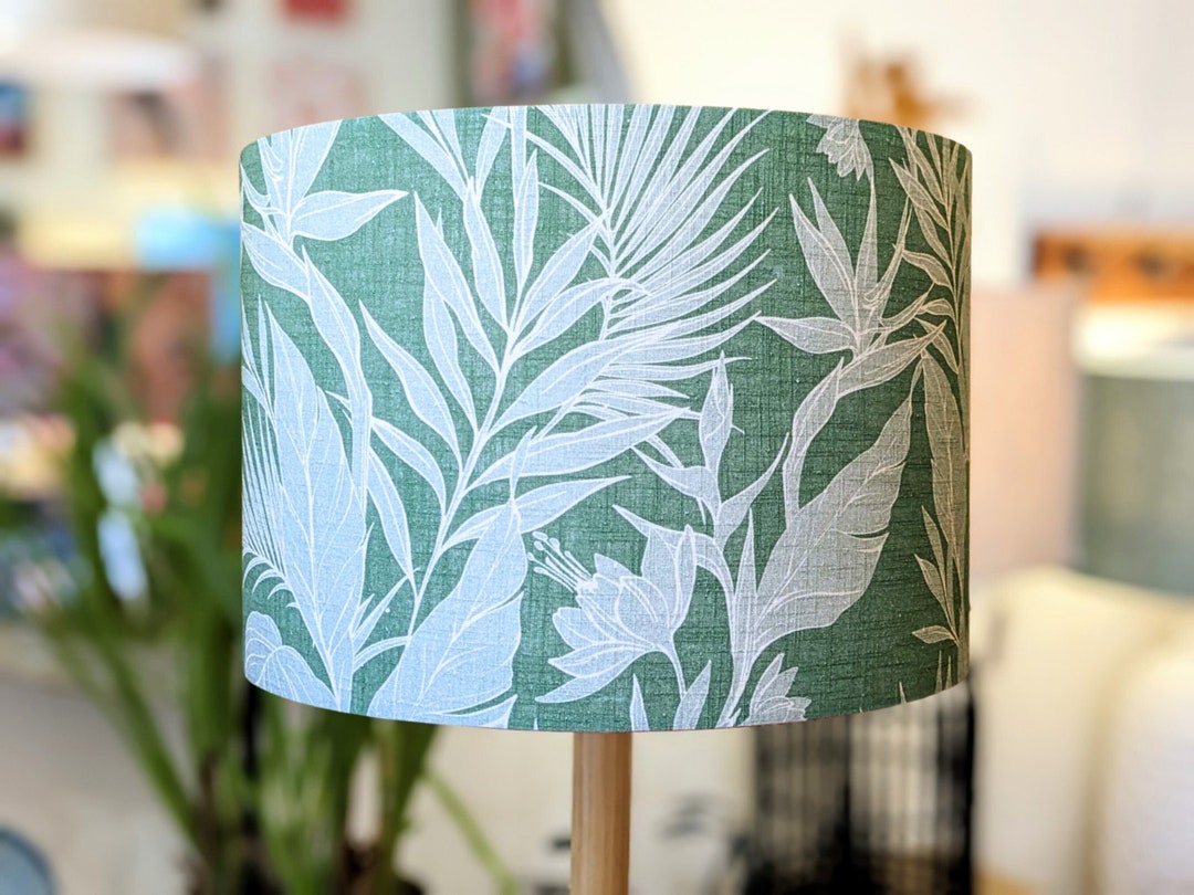 Cottagecore Lampshade, Green Floral Lampshades, Australian, Lamp Shades