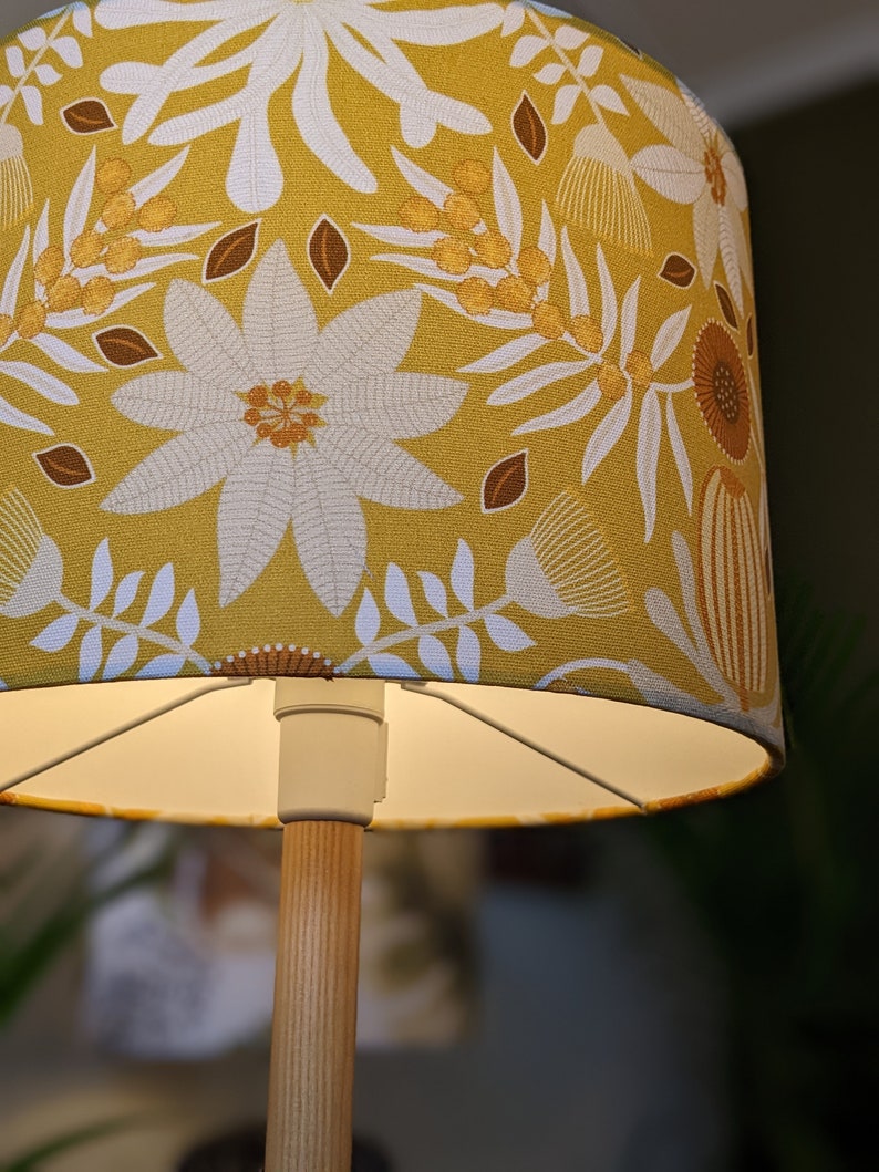 Native Flora Lampshade, Mustard Lampshades, Lamp shades, Lampshades for floor lamp, lampshades table lamp, lamp shade ceiling image 3