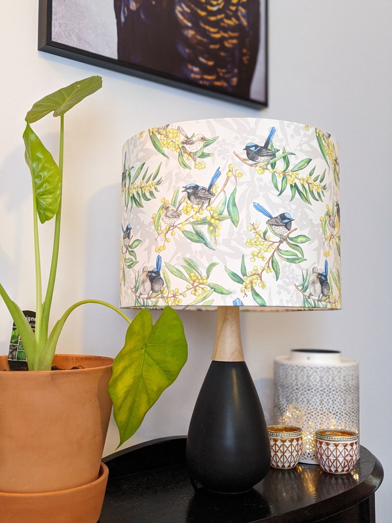 Australiana Lampshades Acacia Golden Wattle Blue Wrens Etsy Australia