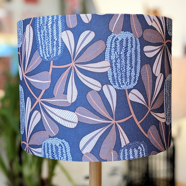 Blue Banksia Lampshade, Colourful Lampshades, Lamp shades, Lampshades for floor lamp, lampshades table lamp, lamp shade ceiling