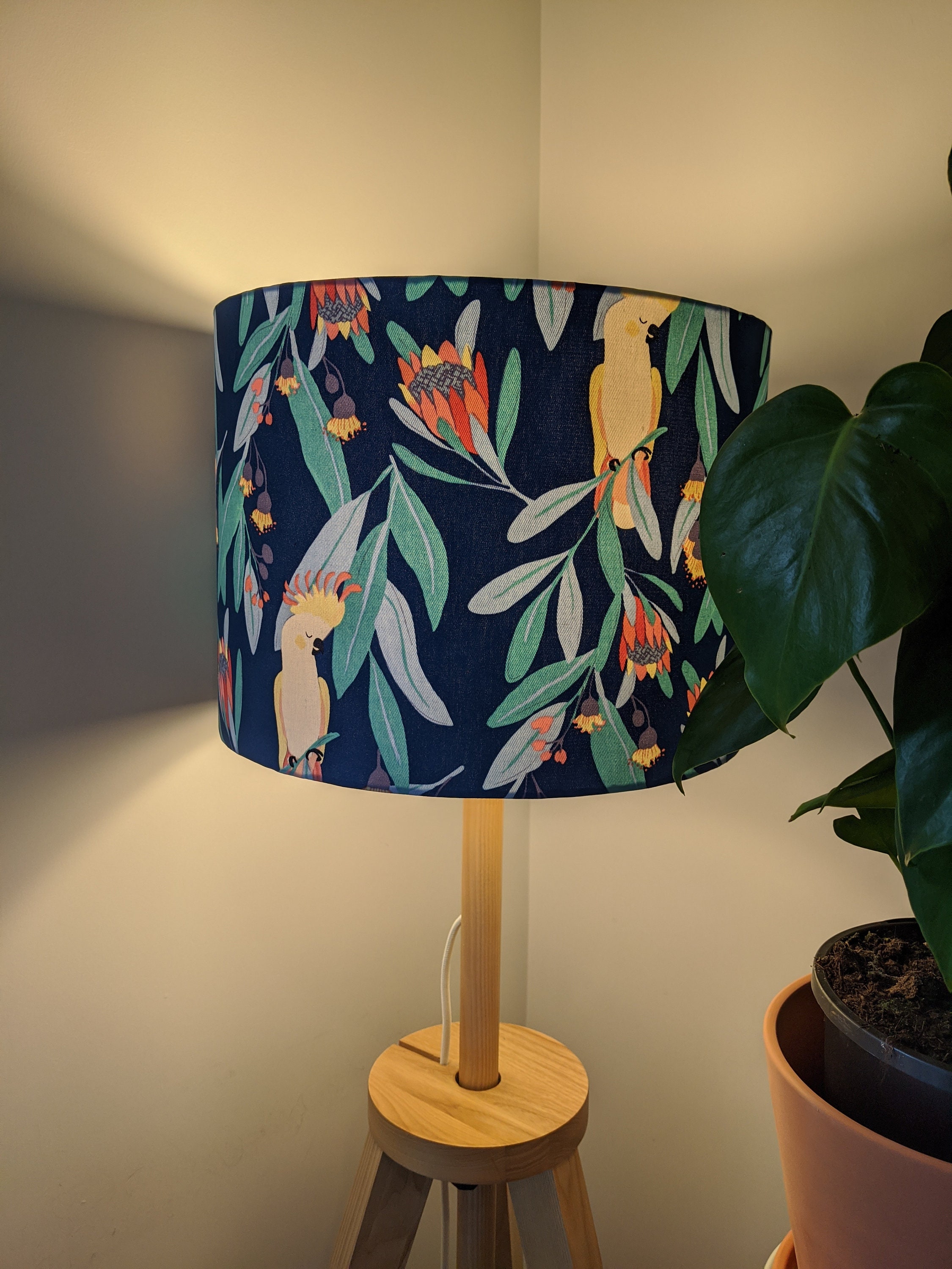 Australiana Cockatoo Blue handmade lampshade light shade Etsy