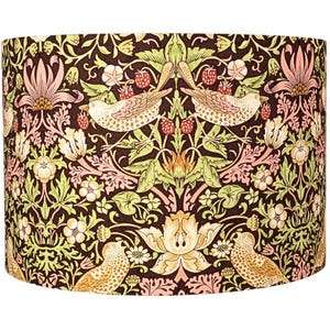 William Morris Strawberry Thief Lampshade,  Strawberry Thief Chocolate, Lamp shade, Floor lamp, Table lamp, Ceiling lamp shades, Morris