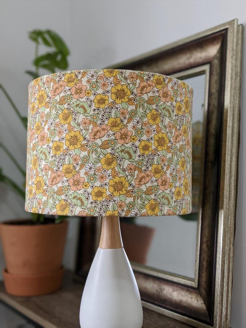 Vintage Floral Lampshade Dahlia Flowers Lampshades Lamp Etsy Australia