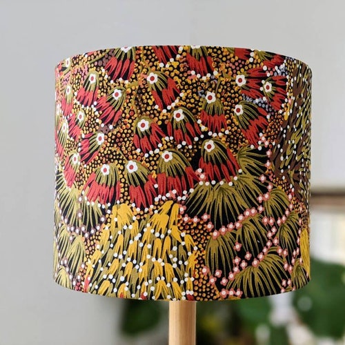 Aboriginal Bush Banana Lampshade Lamp, Can You Put A Ceiling Lampshade On Floor Lamp