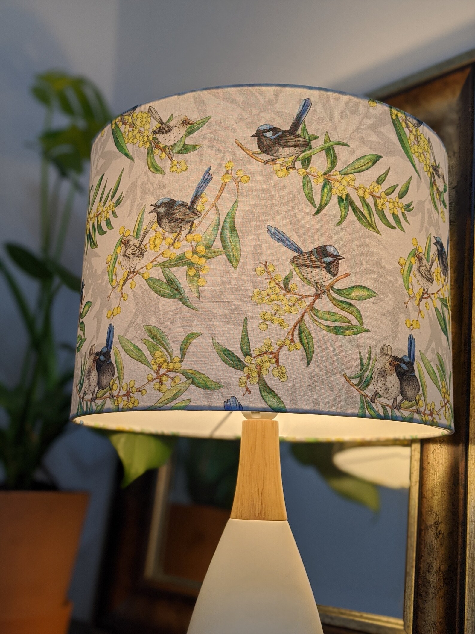 Australiana Lampshades, Acacia, Golden Wattle, Blue Wrens, Lampshade, Table Lamp Shades, Ceiling