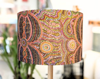 Goanna Dreaming Lampshade, Indigenous design Lampshades, Australian made, Lamp shades, Lampshade floor lamp, lampshade table lamp, lampshade