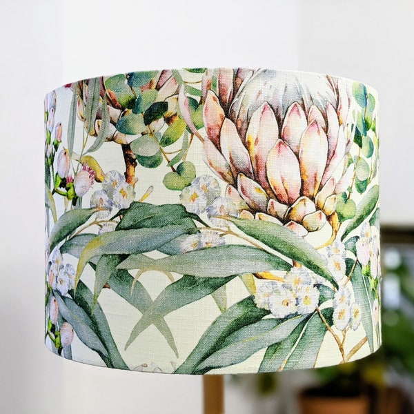 Australian Native Flowers Lampshade, Protea, Lampshades, Lamp shades, Lamp shade floor lamp, Table lamp shade, Ceiling lampshade, Floral