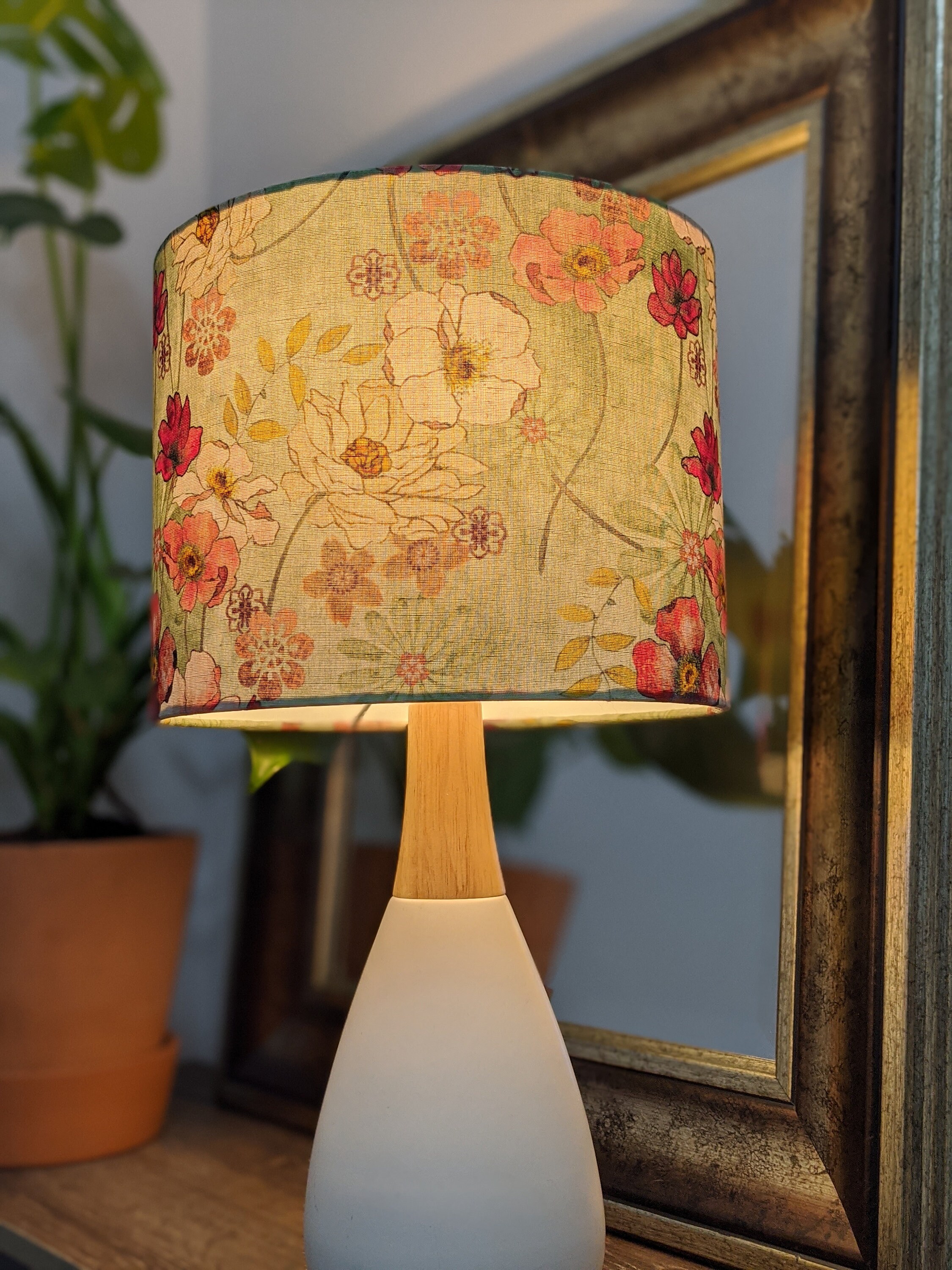 フロアスタンド BIG lamp shade Antique Flower leaf フロアスタンド