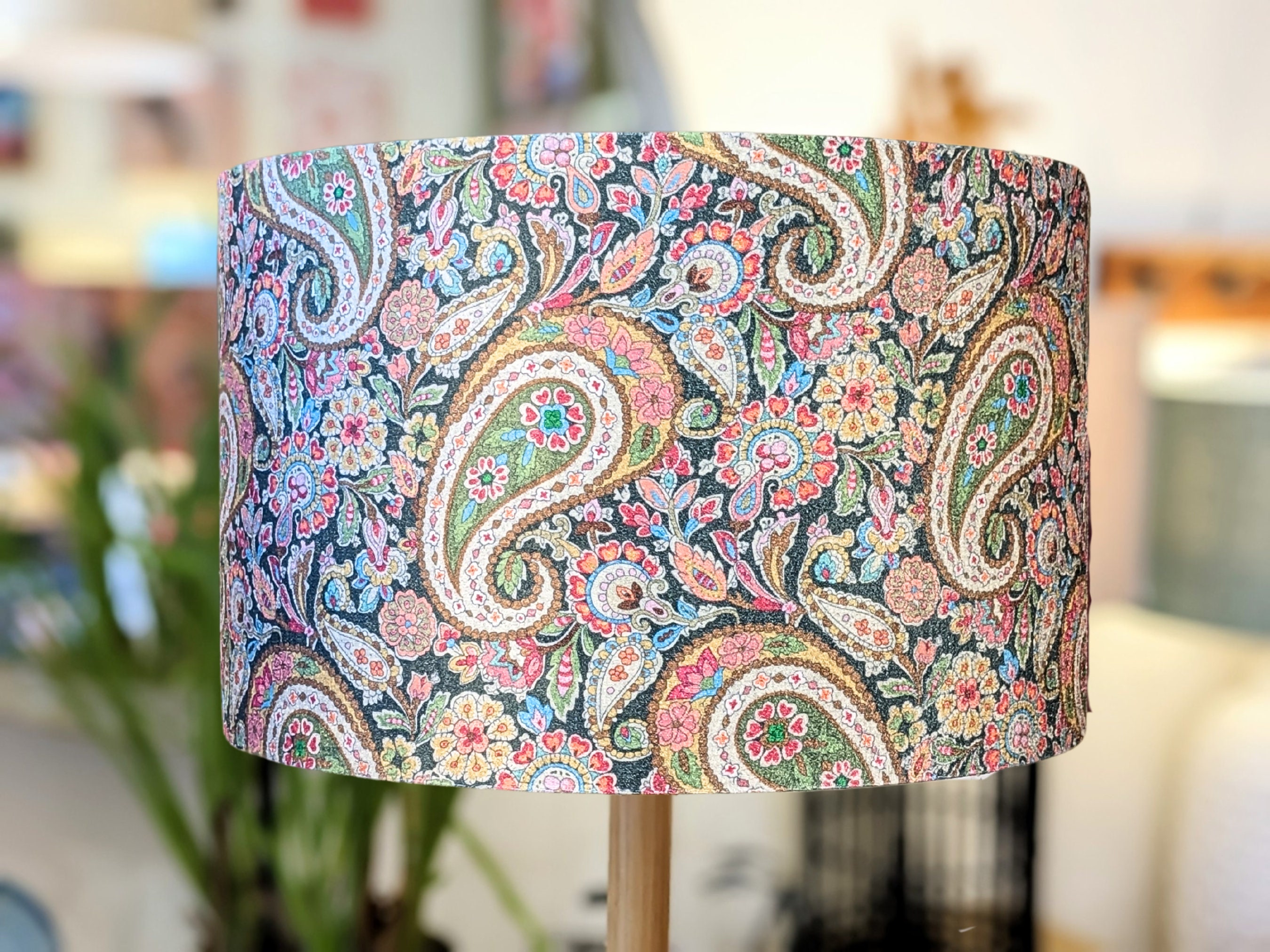 Boho Green Velvet Lampshade, art lampshades, Australia, Lamp shades floor lamp, Table lamp shade, Ceiling lamp, Home Decor