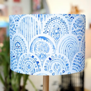 Blue & White Hamptons Lampshade, Blue and White lampshade, Lamp shades floor lamp, Table lamp shade, Ceiling lamp, Home Decor, lighting