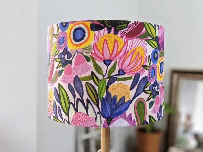 Bright Native lampshade, table lamp shade, bedside table lamp shades, Australian made, Australian flora, lampshades, Ceiling lamp, Handmade image 6