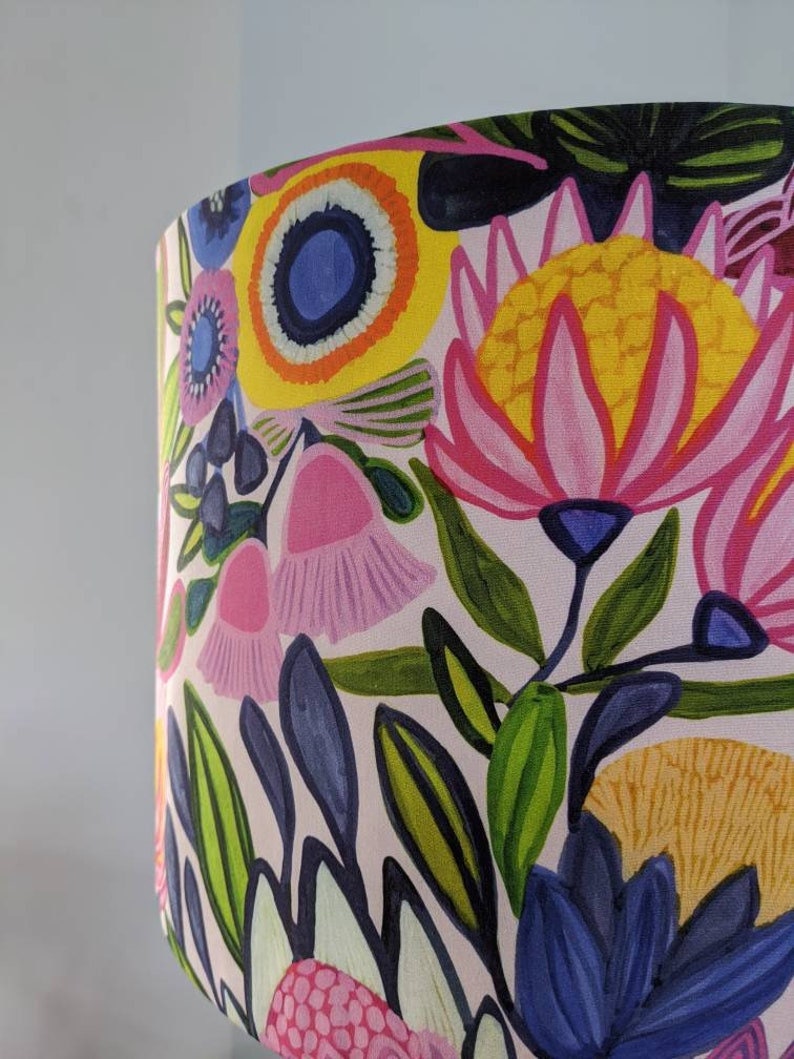 Bright Native lampshade, table lamp shade, bedside table lamp shades, Australian made, Australian flora, lampshades, Ceiling lamp, Handmade image 3