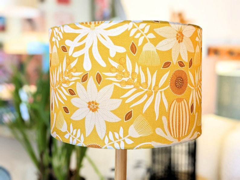 Native Flora Lampshade, Mustard Lampshades, Lamp shades, Lampshades for floor lamp, lampshades table lamp, lamp shade ceiling Bild 1